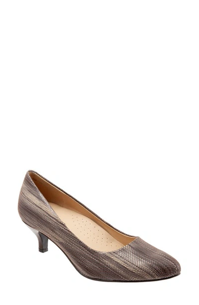 Shop Trotters Kiera Snake Embossed Pump In Taupe