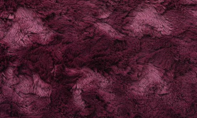 Shop Artisan 34 Embossed Faux Fur Throw Blanket In Burgundy