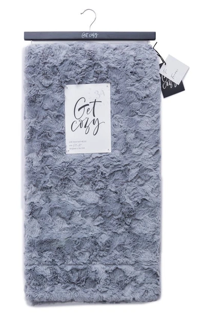 Shop Artisan 34 Embossed Faux Fur Throw Blanket In Grey
