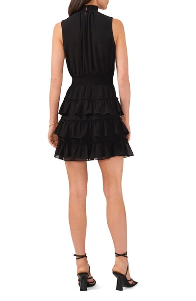 Shop 1.state Smock Neck Sleeveless Fit & Flare Dress In Solid Black