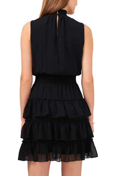 Shop 1.state Smock Neck Sleeveless Fit & Flare Dress In Solid Black