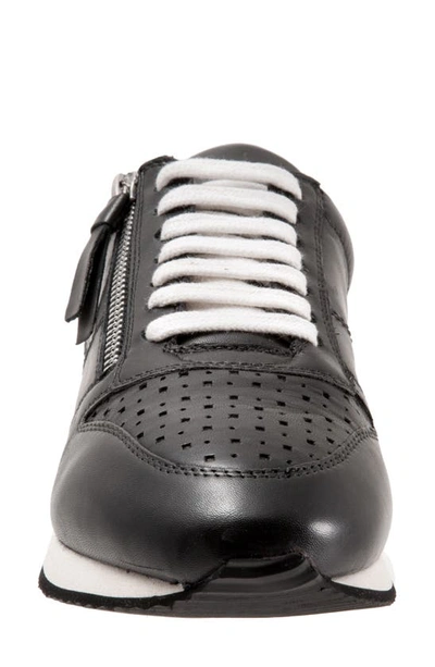 Shop Trotters Infinity Leather Sneaker In Black