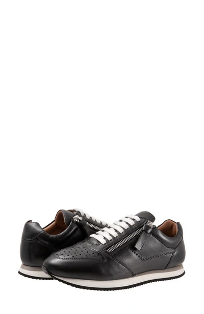 Shop Trotters Infinity Leather Sneaker In Black