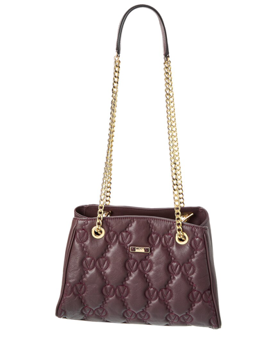 Shop Valentino By Mario Valentino Angelina Matelasse Leather Shoulder Bag In Purple