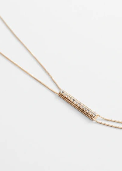 Shop Mango Crystal Chain Necklace Gold