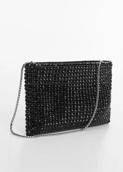 Shop Mango Chain Bag With Crystals Black