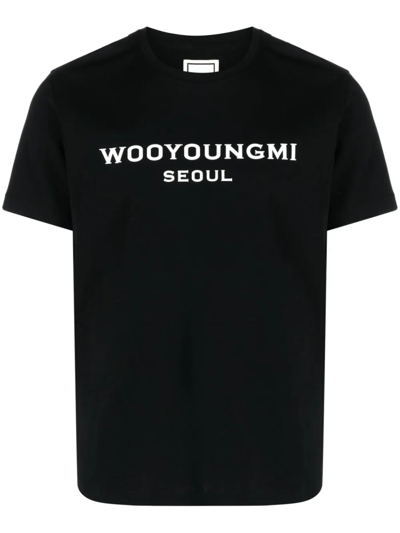 Shop Wooyoungmi T.shirt Con Stampa In Black