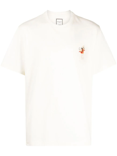 Shop Wooyoungmi T-shirt Girocollo Con Ricamo In White