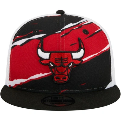 Shop New Era Black/white Chicago Bulls Tear Trucker 9fifty Adjustable Hat