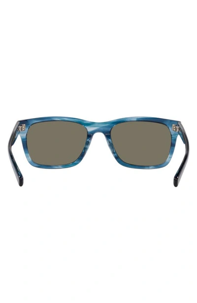 Shop Costa Del Mar Tybee 55mm Mirrored Polarized Rectangle Sunglasses In Blue Mirror