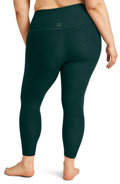 Shop Beyond Yoga High Waist Midi Leggings In Midnight Green Heather