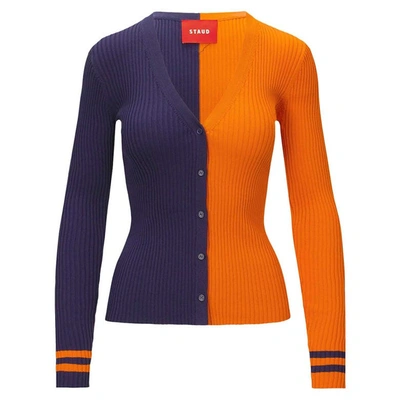 Shop Staud Navy/orange Chicago Bears Cargo Sweater
