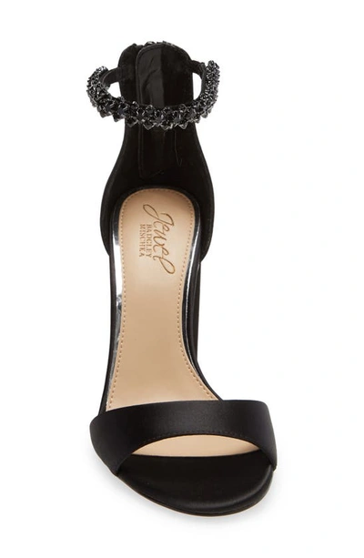 Shop Jewel Badgley Mischka Badgley Mischka Collection Louise Ankle Strap Sandal In Black