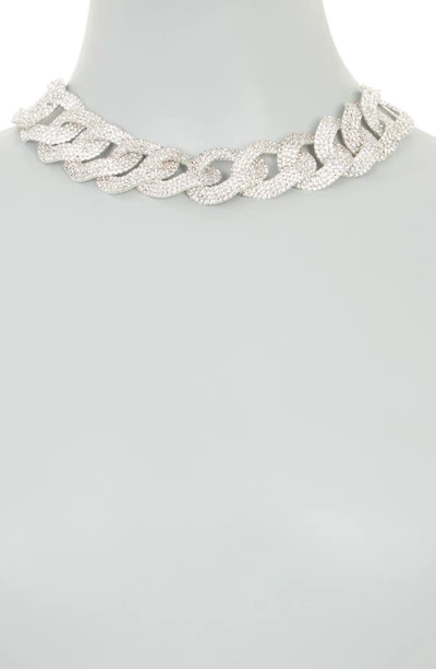 Shop Tasha Crystal Link Necklace In Silver