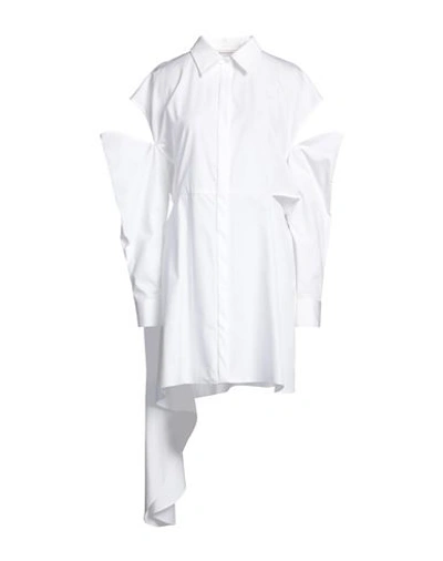 Shop Alexander Mcqueen Woman Mini Dress White Size 4 Cotton