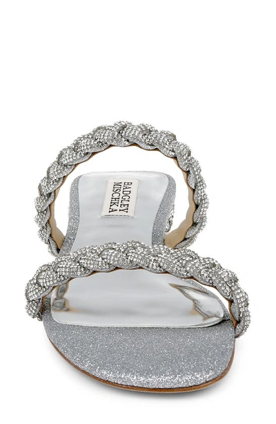 Shop Badgley Mischka Collection Femme Slide Sandal In Silver