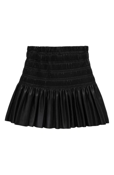 Shop Habitual Kids' Smocked Faux Leather Skirt In Black