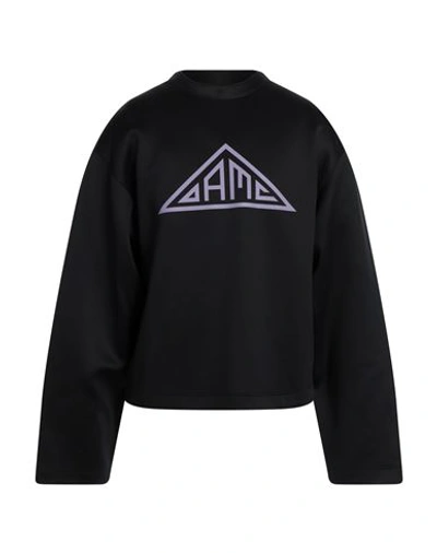 Oamc Crew Neck Sweatshirt In Scuba-effect Jersey In Black