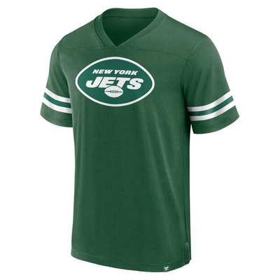 Shop Fanatics Branded  Green New York Jets Jersey Tackle V-neck T-shirt