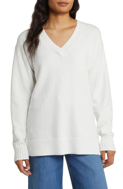 Shop Caslon Relaxed Tunic Sweater In Ivory Cloud