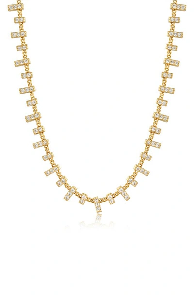 Shop Luv Aj The Pavé Bar Chain Necklace In Gold