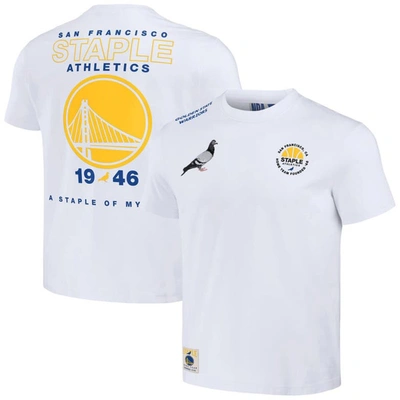 Shop Staple Nba X  Cream Golden State Warriors Home Team T-shirt In White