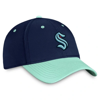 Shop Fanatics Branded  Deep Sea Blue/light Blue Seattle Kraken Authentic Pro Rink Two-tone Flex Hat In Navy
