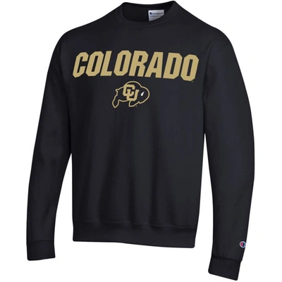 Shop Champion Black Colorado Buffaloes Straight Over Logo Powerblend Pullover Sweatshirt