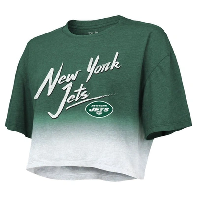 Shop Majestic Threads Ahmad Sauce Gardner Green/white New York Jets Dip-dye Player Name & Number Crop Top