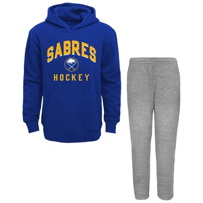 Shop Outerstuff Toddler Royal/heather Gray Buffalo Sabres Play By Play Pullover Hoodie & Pants Set