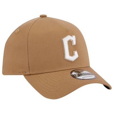 Shop New Era Khaki Cleveland Guardians A-frame 9forty Adjustable Hat