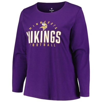Shop Fanatics Branded Purple Minnesota Vikings Plus Size Foiled Play Long Sleeve T-shirt