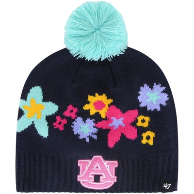 Shop 47 Girls Youth ' Navy Auburn Tigers Buttercup Knit Beanie With Pom