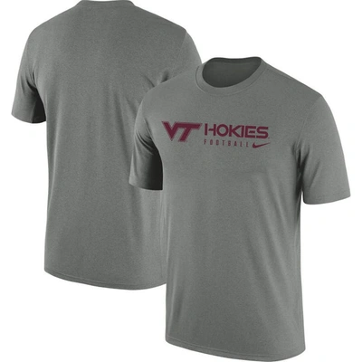 Shop Nike Heather Gray Virginia Tech Hokies Team Legend Performance T-shirt