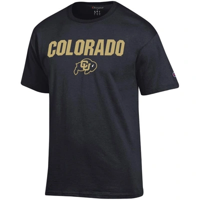 Shop Champion Black Colorado Buffaloes Straight Over Logo T-shirt