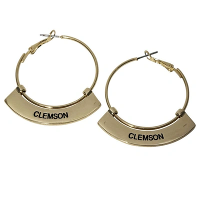 Shop Shelby & Grace Clemson Tigers Weller Gold Hoop Earrings