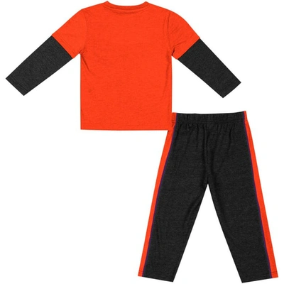 Shop Colosseum Toddler  Orange/black Clemson Tigers Long Sleeve T-shirt & Pants Set