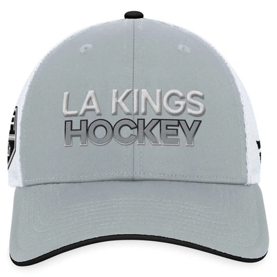 Shop Fanatics Branded  Gray Los Angeles Kings Authentic Pro Rink Trucker Adjustable Hat