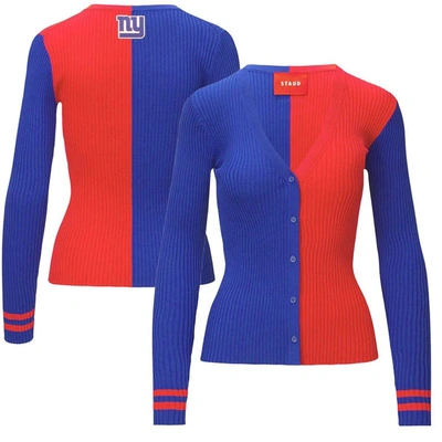 Shop Staud Royal/red New York Giants Cargo Sweater