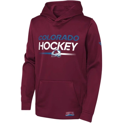 Shop Fanatics Youth  Branded Burgundy Colorado Avalanche Authentic Pro Pullover Hoodie