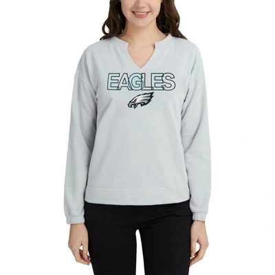 Shop Concepts Sport Gray Philadelphia Eagles Sunray Notch Neck Long Sleeve T-shirt