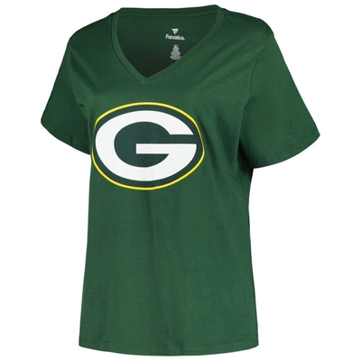 Fanatics Jordan Love Green Green Bay Packers Plus Size Fair Catch Name & Number V-neck T-shirt In Green