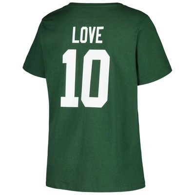 Fanatics Jordan Love Green Green Bay Packers Plus Size Fair Catch Name & Number V-neck T-shirt In Green