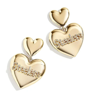 Shop Wear By Erin Andrews Pittsburgh Steelers Heart Statement Drop Earrings In Gold