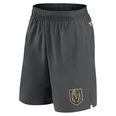 Shop Fanatics Branded  Gray Vegas Golden Knights Authentic Pro Tech Shorts In Charcoal