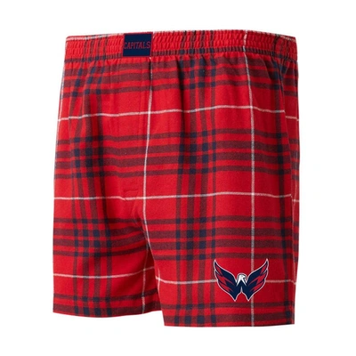 Shop Concepts Sport Red/navy Washington Capitals Concord Flannel Boxers