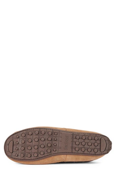 Barbour Martin Faux Shearling Slipper In Camel