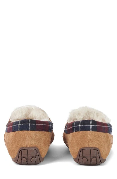 Barbour Martin Faux Shearling Slipper In Camel