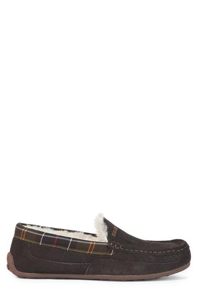 Shop Barbour Martin Faux Shearling Slipper In Brown