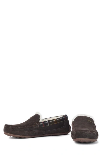 Shop Barbour Martin Faux Shearling Slipper In Brown